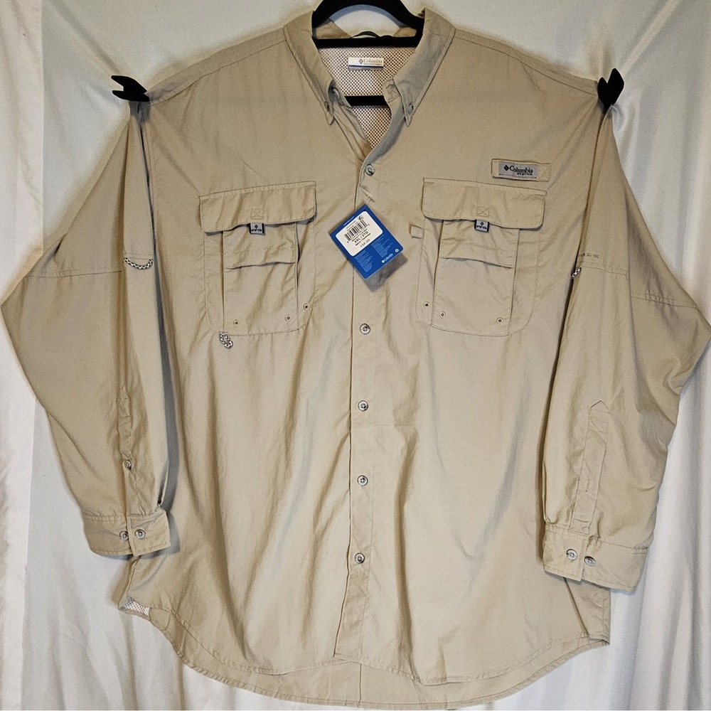 NWT Columbia Men's PFG Bahama II L/S Shirt Omnishade 2XL UPF 50